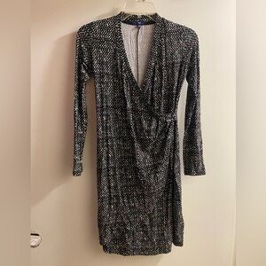 Gap Women’s Juniors Mini Dress M Medium Small Square Print Black Red Gray White